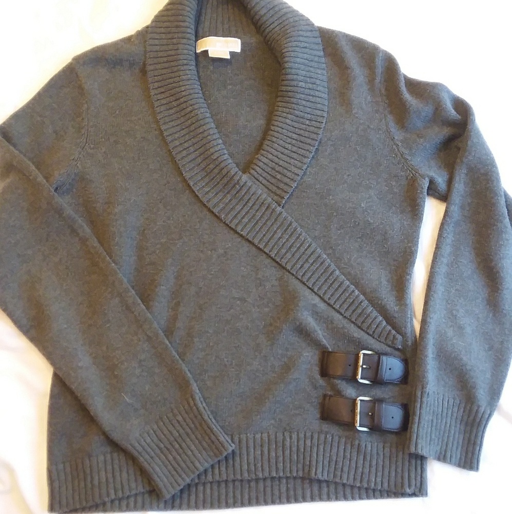 Sold! Michael Kors Women's grey Faux Wrap Sweater